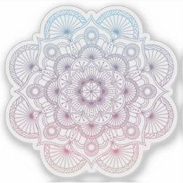 Adesivo Mandala Retro desenhado à mão roxo azul tatuagem