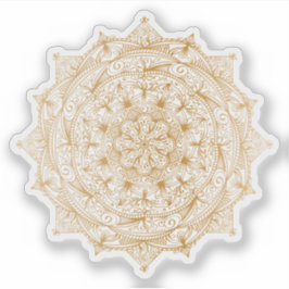 Adesivo Mandala Retro desenho à mão dourado tatuagem