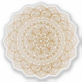 Adesivo Mandala Retro desenho à mão dourado tatuagem