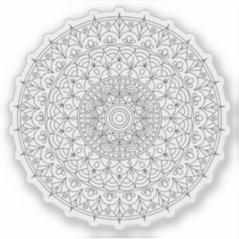 Adesivo Mandala Retro desenho manual flor preta e branca