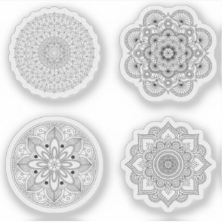 Adesivo Mandala Retro hand henna tatuagem definida 4x