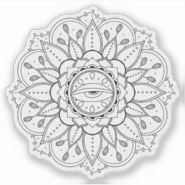 Adesivo Mandala Retro mão desenhada tatuagem henna flor ol