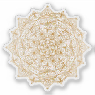 Adesivo Mandala - Tatuagem de ouro desenhada manualmente