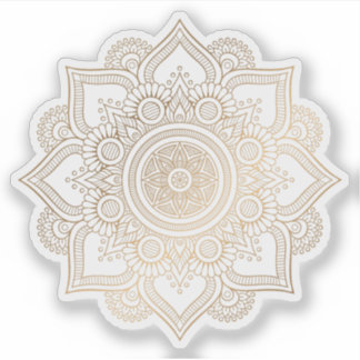 Adesivo Mandala - Tatuagem de ouro desenhada manualmente