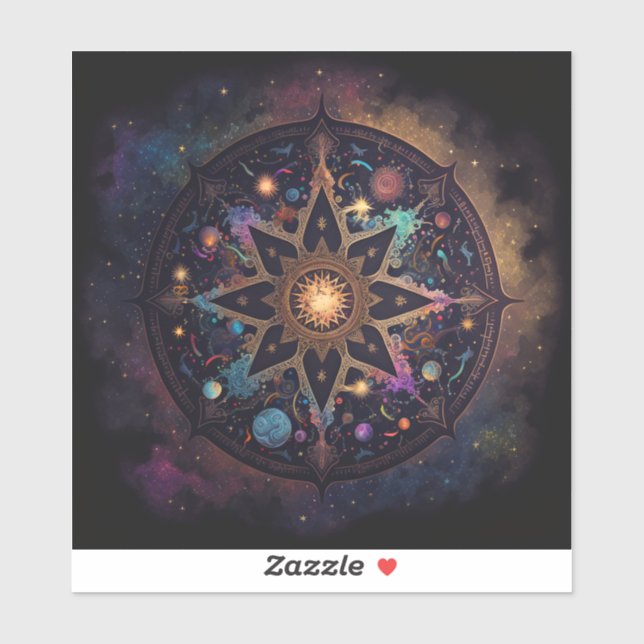 Adesivo Mandala Visionário Cósmico (Folha)