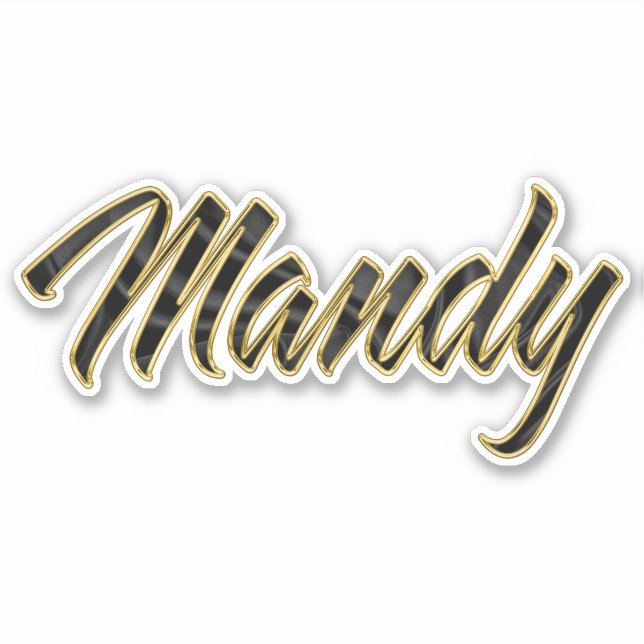 Adesivo Mandy black gold Lettering Aufkleber Sticker (Frente)