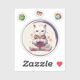 Adesivo Maneki Neko Blue, Pau de Gato Fortune