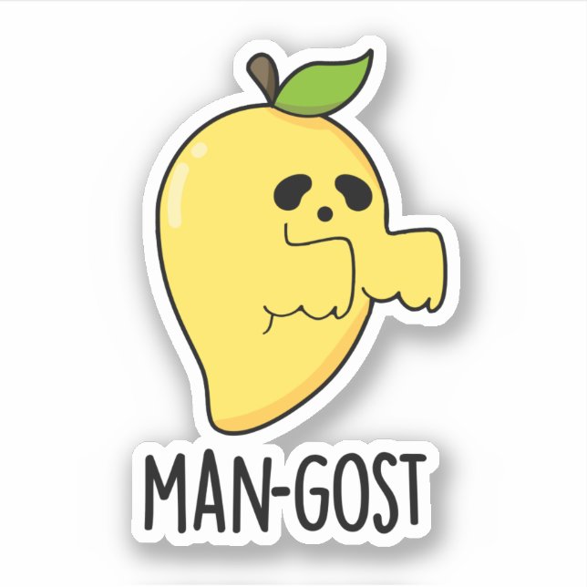 Adesivo Mango Ghost Pun, Dia de as Bruxas engraçado-fantas (Frente)