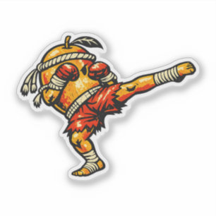 Adesivo Mango Muay Thai — Lutador Tailandês Vintage Retro