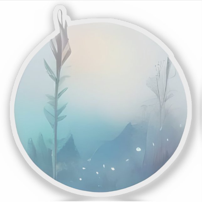 Adesivo Manhã Mist Sobre Colinas Azuis (Frente)