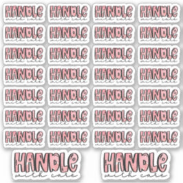 Adesivo Manipular com cuidado - Vinhetas com aquarela