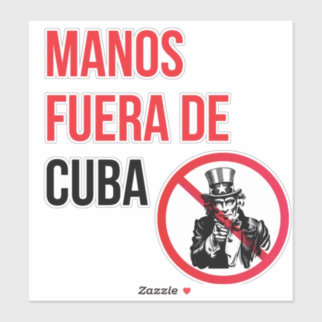 Adesivo Manos Fuera De Cuba (Folha)