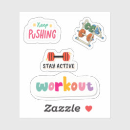 Adesivo Mantenha-se ativo Exemplares de Cute coloridas