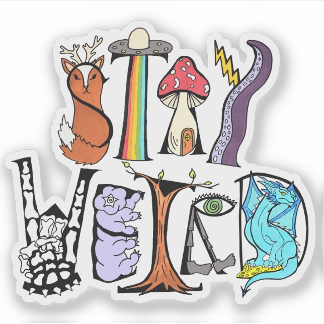 Adesivo Mantenha-Se Estranho Vinheta-Vinha Cortada (Frente)