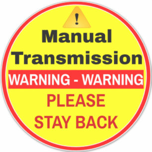 Adesivo Manual de Advertência do Carro Transmissão Manual 