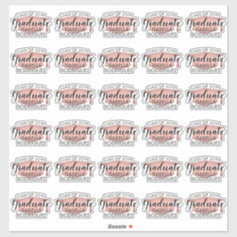 Adesivo Manuscrito de Graduação Rosa Rosa Dourado e Preto