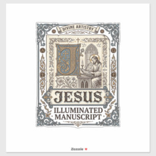 Adesivo Manuscrito de Jesus Fé Cristã Vintage