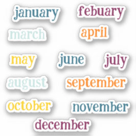 Adesivo Manuscrito Meses Do Ano Script Coloful