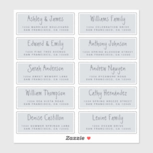Adesivo Manuscrito Script Pastel Blue Address Labels