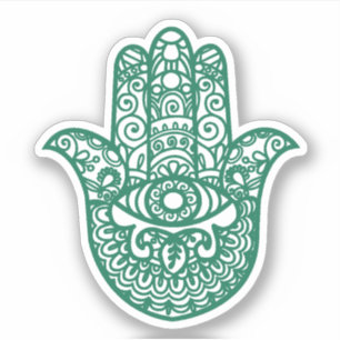 Adesivo Mão Khamsa Verde Boa sorte
