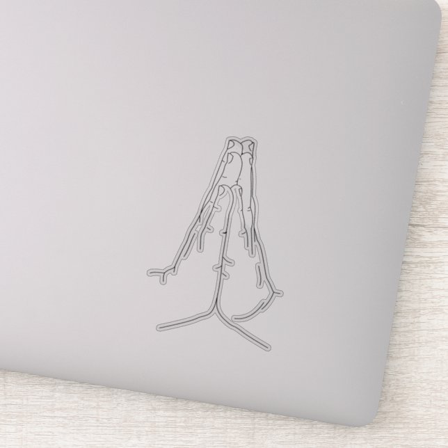 Adesivo Mãos de Oração, Pau de Arte Simples (Detalhe)