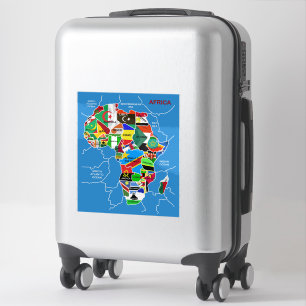 Adesivo Mapa africano com bandeiras
