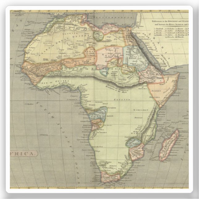 Adesivo Mapa antigo antigo inspirado (Frente)