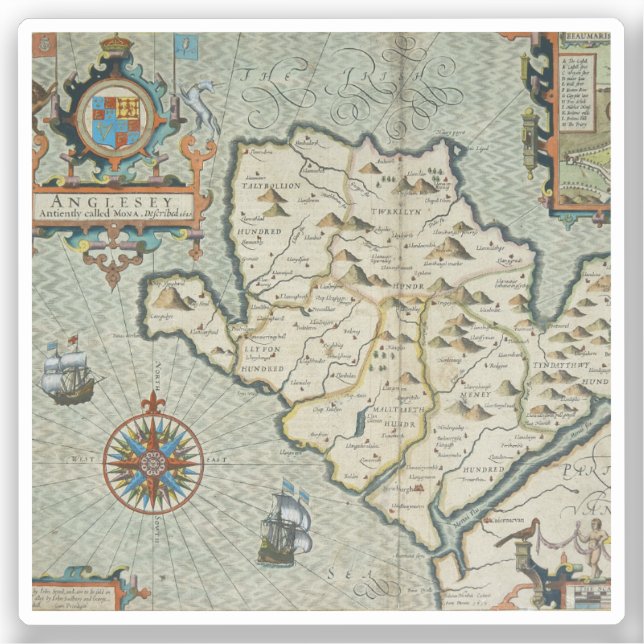 Adesivo Mapa antigo antigo inspirado (7) (Frente)