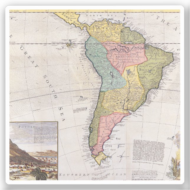 Adesivo Mapa antigo antigo inspirado (8) (Frente)