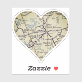 Adesivo Mapa Bancroft Ontario Vintage