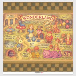 Adesivo Mapa Caprichoso das Aventuras de Alice no País das