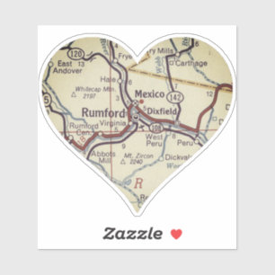 Adesivo Mapa Clássico de Rumford Maine