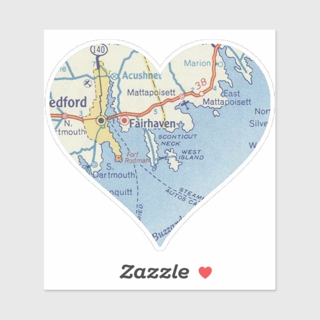 Adesivo Mapa Clássico do MÃE Fairhaven (Folha)