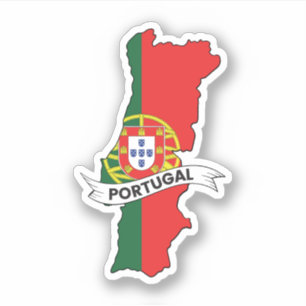 Adesivo Mapa da bandeira de Portugal
