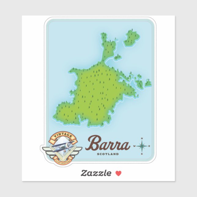 Adesivo Mapa da Barra Escócia (Folha)