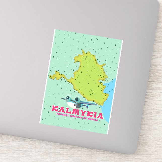 Adesivo Mapa da Calmúquia Rússia (Detalhe)