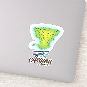 Adesivo Mapa da ilha Aegina Grécia
