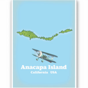 Adesivo Mapa da Ilha Anacapa Califórnia EUA