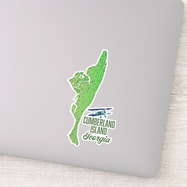 Adesivo Mapa da ilha Cumberland Geórgia (Detalhe)