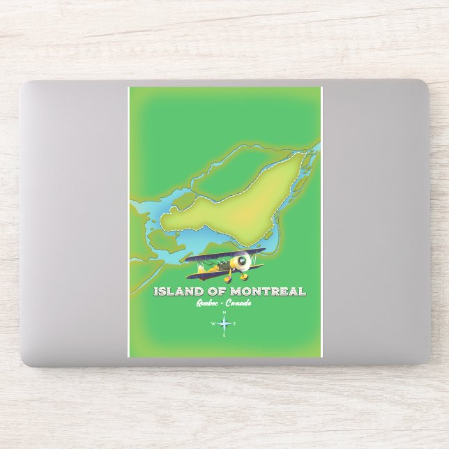 Adesivo Mapa da Ilha de Montreal Canadá (Computador)