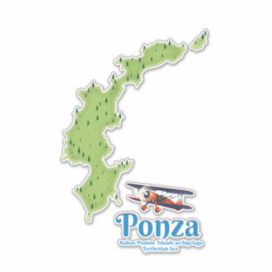 Adesivo Mapa da ilha italiana de Ponza.