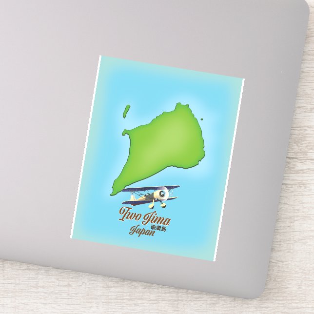 Adesivo Mapa da ilha Iwo Jima Japão (Detalhe)