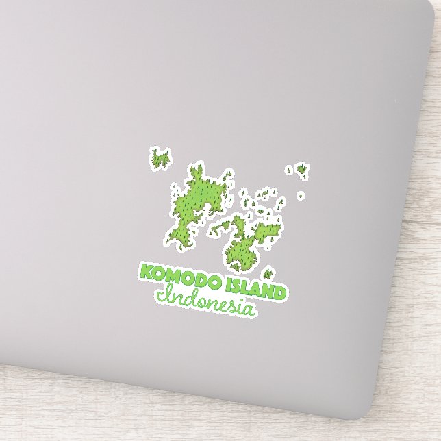 Adesivo Mapa da ilha Komodo Indonésia (Detalhe)