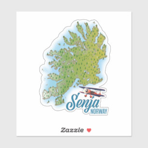 Adesivo Mapa da ilha Senja na Noruega