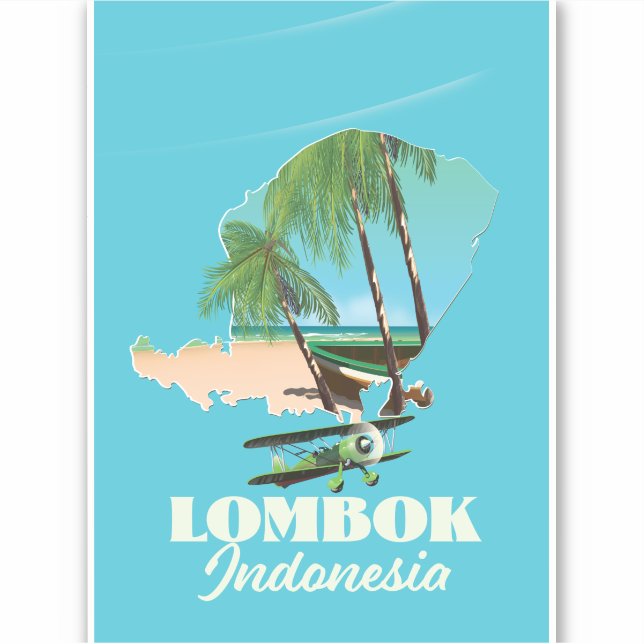 Adesivo Mapa da Indonésia Lombok (Frente)