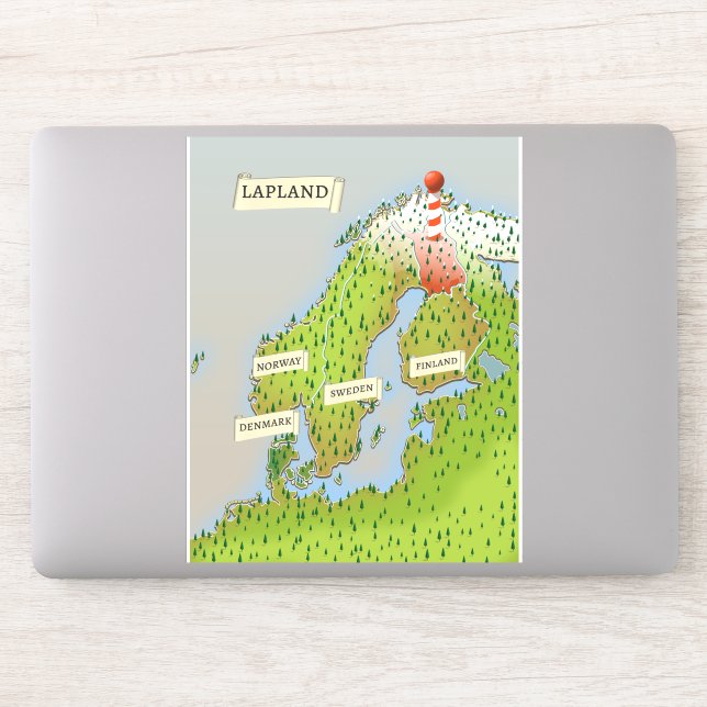 Adesivo Mapa Da Lapónia (Computador)