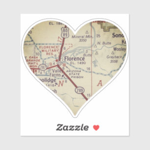 Adesivo Mapa da Vintage da Florence Arizona