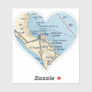 Adesivo Mapa da Vintage de La Paz MX