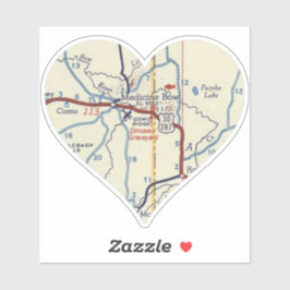 Adesivo Mapa da Vintage do Arco de Medicina Wyoming