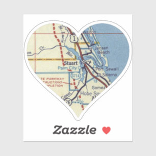 Adesivo Mapa da Vintage Stuart FL